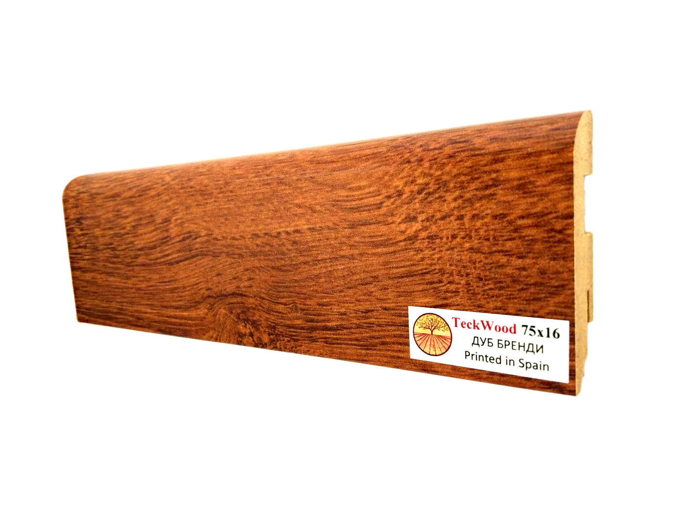 Плинтус МДФ ламинированный TeckWood Дуб Бренди Oak Brandy 2000×75×16